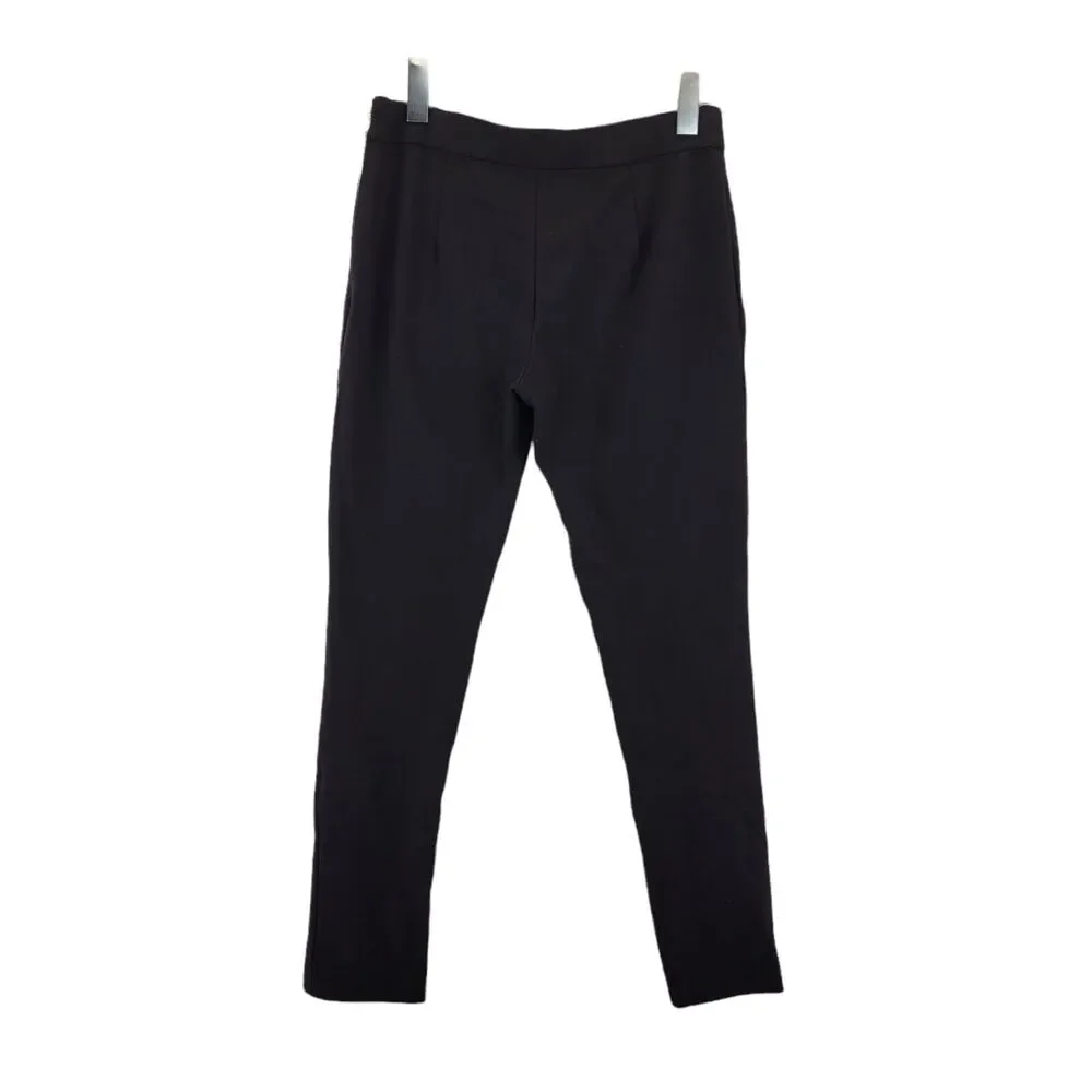 Kate Spade Women's Stretch‎ Cropped Black Dress Pants Size 4 Gold Logo Zipper